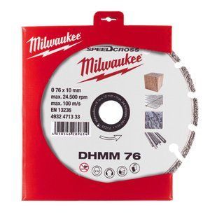 Диск алмазный Speedcross MILWAUKEE, DHММ 76, &Oslash;76мм, (для M12 FCOT) (универсальный) 4932471333 фото