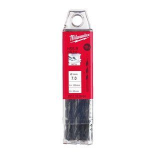 Свердло по металу HSS-R MILWAUKEE DIN338, діаметр 7,0х109х69мм, (10шт), пластикова коробка 4932363504 фото