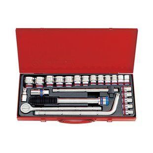 Набор головок 1/2" 24 ед. 6-ти гранные,короткие, дюймовые с г-образным воротком 4524SR фото