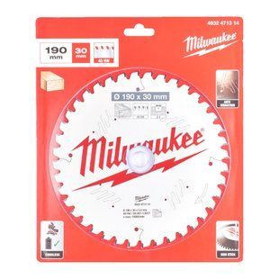 Диск пильный по дереву для торцевых пил PFTE MILWAUKEE, &Oslash;190х30х2,4мм, 40 зуб. 4932471314 фото