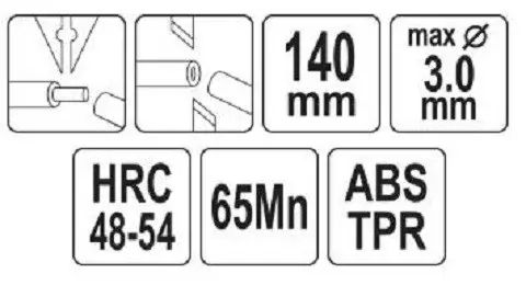 Бокорезы для проводников YATO, L=140 мм, со съемником изоляции Ø= 0,8-2.6 мм² YT-22640 фото