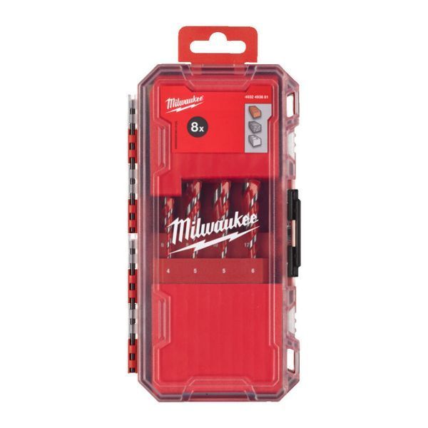 Набор сверл по бетону PREMIUM PACKOUT MILWAUKEE, (&Oslash;4/5/5/6/6/8/10/12мм) (8шт) 4932493881 фото