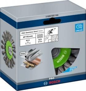 Дискова щітка PRO Stainless Steel heavy, 115 х 0,5 мм, з різьбою 2608622106 фото