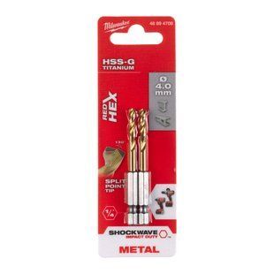 Сверло по металлу RedHEX SHOCKWAVE HSS-TiN MILWAUKEE, &Oslash;4,0х71,5х26мм, (2шт) 48894708 фото