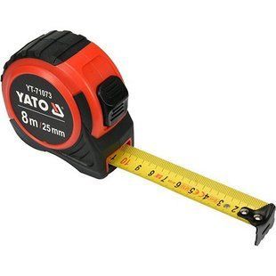 Рулетка YATO : L= 8 м x 25 мм, з сталевою стрічкою, нейлоновим покриттям [6/48] YT-71073 фото