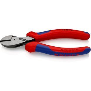 Кусачки&nbsp;боковые&nbsp;(бокорезы)&nbsp;компактные&nbsp;X-Cut,&nbsp;&Oslash;12,0мм, 160мм&nbsp;KNIPEX&nbsp;73&nbsp;02&nbsp;160,&nbsp;фосфатированные 73 02 160 фото