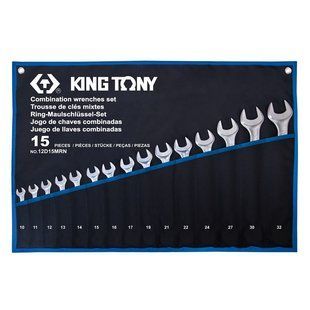 Набір ключів комбі 10-32 мм 15 одиниць KING TONY 12D15MRN фото
