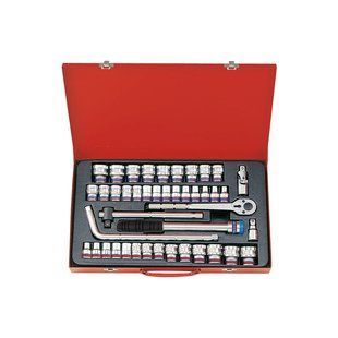 Набор головок 1/2" 43 ед. 12-ти гранные,короткие, дюймовые+метрические, удлинитель 4044CR фото