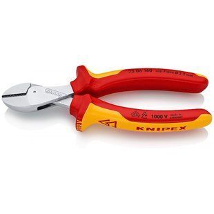 Кусачки&nbsp;боковые&nbsp;(бокорезы)&nbsp;компактные X-Cut,&nbsp;&Oslash;12,0мм,&nbsp;160мм VDE&nbsp;KNIPEX&nbsp;73&nbsp;06&nbsp;160,&nbsp;хромированные 73 06 160 фото