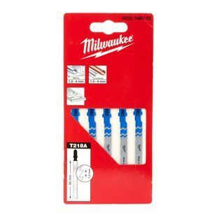 Полотна для лобзиків T218A MILWAUKEE, 55х1,2мм, (5шт), (фігурний різ, універсальні) 4932346082 фото