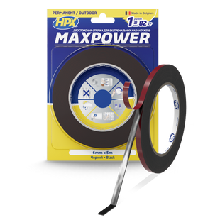 Стрічка двохстороння MAXPOWER 6мм х 5м чорна (блістер) OT0605 фото