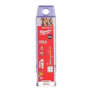 Сверло по металлу RedHEX SHOCKWAVE HSS-TiN MILWAUKEE, &Oslash;4,5х76х29мм, (10шт) 4932478179 фото