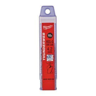 Сверло по металлу THUNDERWEB HSS-G MILWAUKEE, DIN338, &Oslash;4,2x75х43мм, (10шт) 4932352385 фото