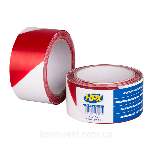 HPX Barrier Tape - 50мм x 100м - високоякісна сигнальна стрічка для огородження територій B50100 фото