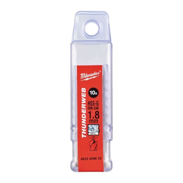 Сверло по металлу THUNDERWEB HSS-G MILWAUKEE, DIN338, &Oslash;1,8х46х22мм, (10шт) 4932459832 фото