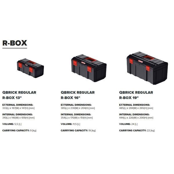 Ящики для інструментів QBRICK REGULAR R-BOX SET: 19+16+13 (495 x 294 x 280) мм Z253938PG003 фото