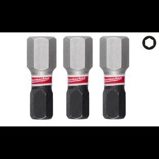 Біта SHOCKWAVE MILWAUKEE, Hex8, 25мм, (3шт) 4932500383 фото