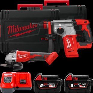 Набір з 2х інструментів акумуляторних безщіткових MILWAUKEE, M18 BLPP2G-502X (зарядний пристрій M12-18FC, 2 акумулятори М18 В5 5 4933498575 фото