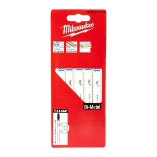 Полотна для лобзиків T318AF Bi-Metal MILWAUKEE, 105х1,2мм, (5шт), (універсальні) 4932274654 фото