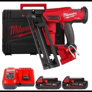 Пістолет цвяхозабивний акумуляторний безщітковий MILWAUKEE, M18 FN16GA-202X (зарядний пристрій M12-18 FC, 2 акумулятори М18 В2 2 4933478092 фото