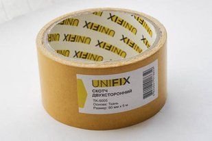 Стрічка клейка двостороння на тканинній основі 50мм*5м UNIFIX 051763 фото