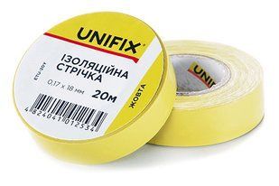 Ізоляційна стрiчка жовта 0.17х18мм 20м (пачка, кратно 10шт) UNIFIX 031742 фото