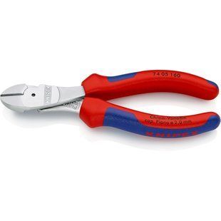 Кусачки&nbsp;боковые&nbsp;(бокорезы)&nbsp;особой&nbsp;мощности, &Oslash;3,4мм,&nbsp;160мм&nbsp;KNIPEX&nbsp;74&nbsp;05&nbsp;160.&nbsp;хромированные 74 05 160 фото