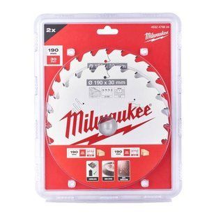 Набор дисков пильных MILWAUKEE &Oslash;190x30x24зуб. (2шт. 4932471300) 4932479804 фото