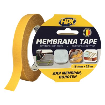 MEMBRANA TAPE - 15мм x 25м для мембран та нетканих полотен, прозора двостороння стрічка (скотч) MEM1525 фото