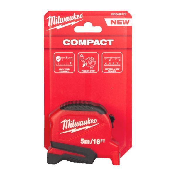 Рулетка Pro Compact MILWAUKEE (Gen 2), 5м/16фт, (25мм) 4932498779 фото